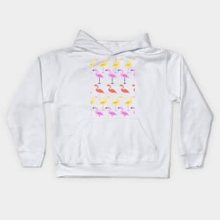 Happy flamingo pattern Kids Hoodie